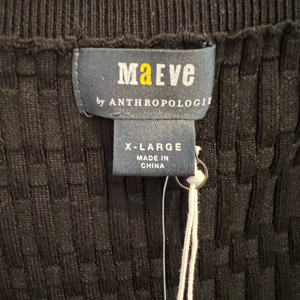 Anthropologie Tops | Maeve Anthropologie Sheer Sleeve Black Top - Picture 6 of 7